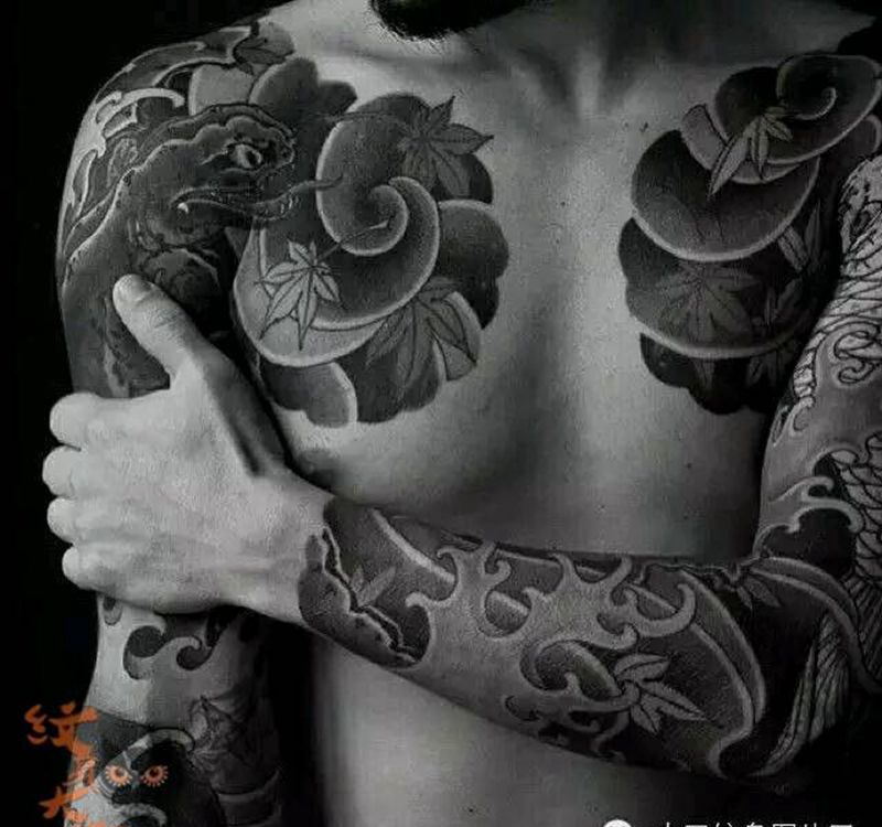 那些日式大板雾！纹身图片_