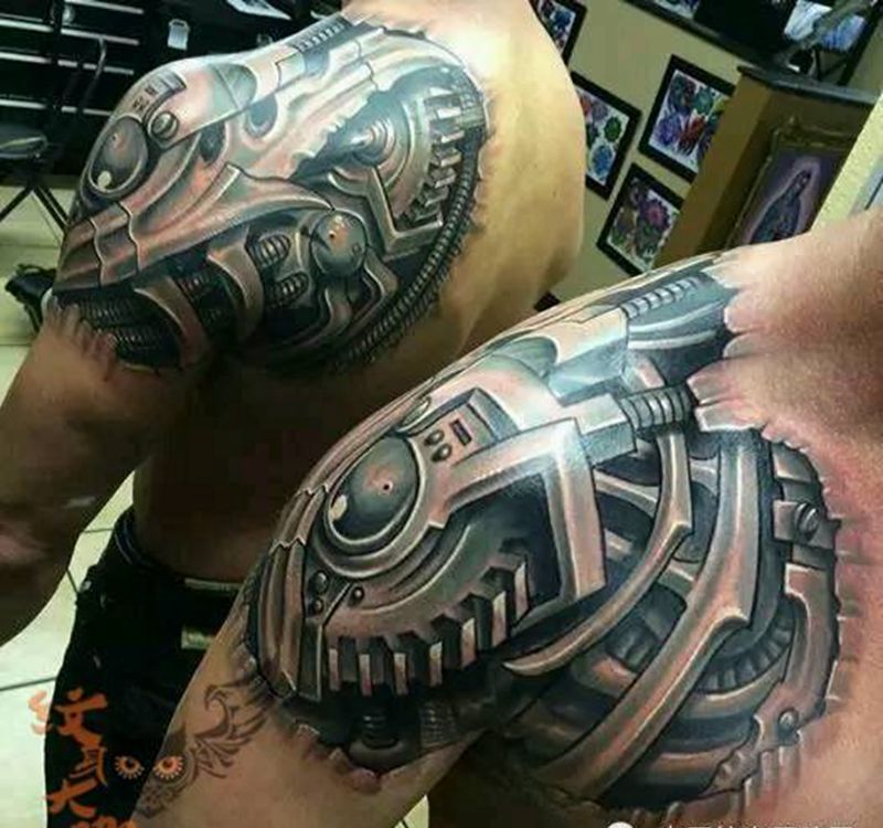 那些3D机械!纹身图片_
