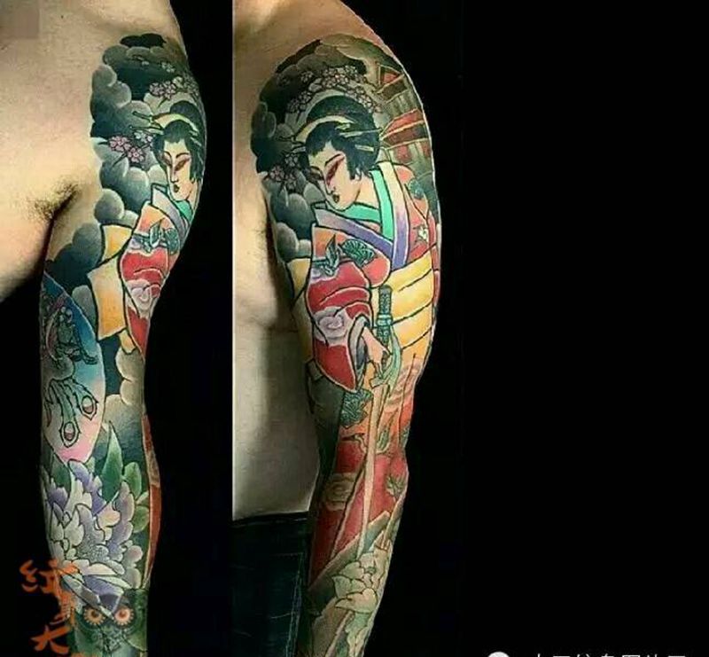 那些传统花臂！纹身图片_