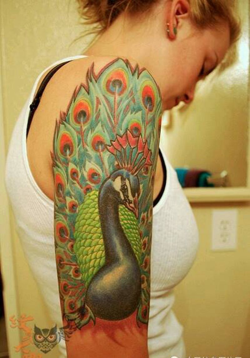 那些孔雀！纹身图片_