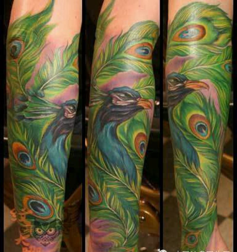 那些孔雀！纹身图片_