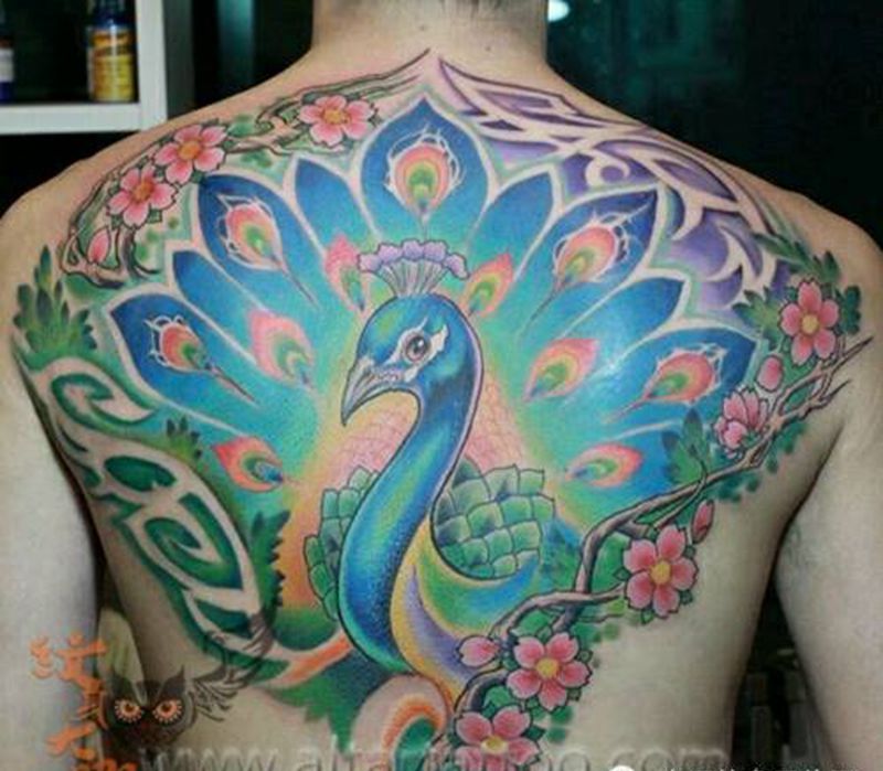 那些孔雀！纹身图片_