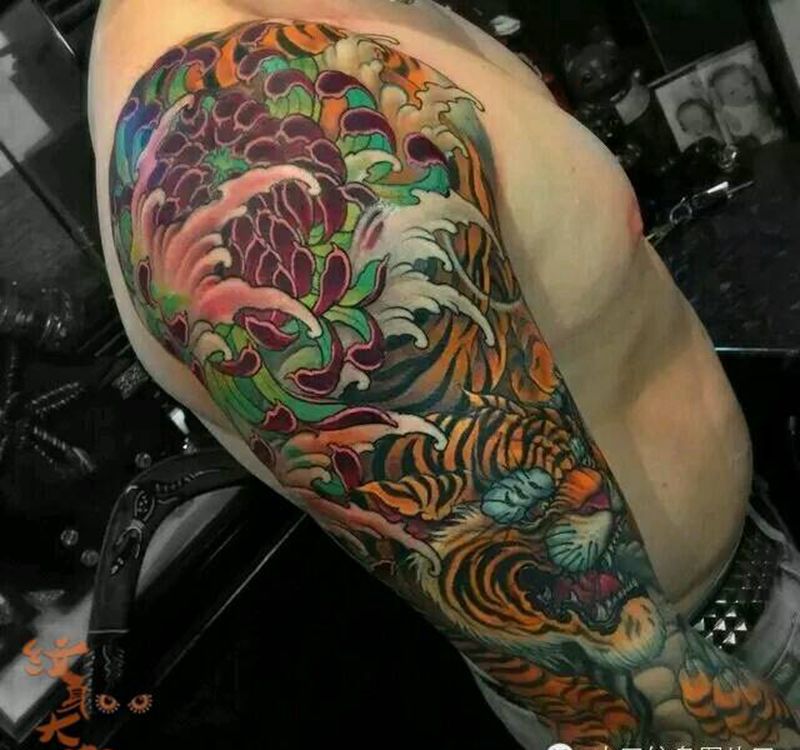 那些传统花臂!纹身图片_