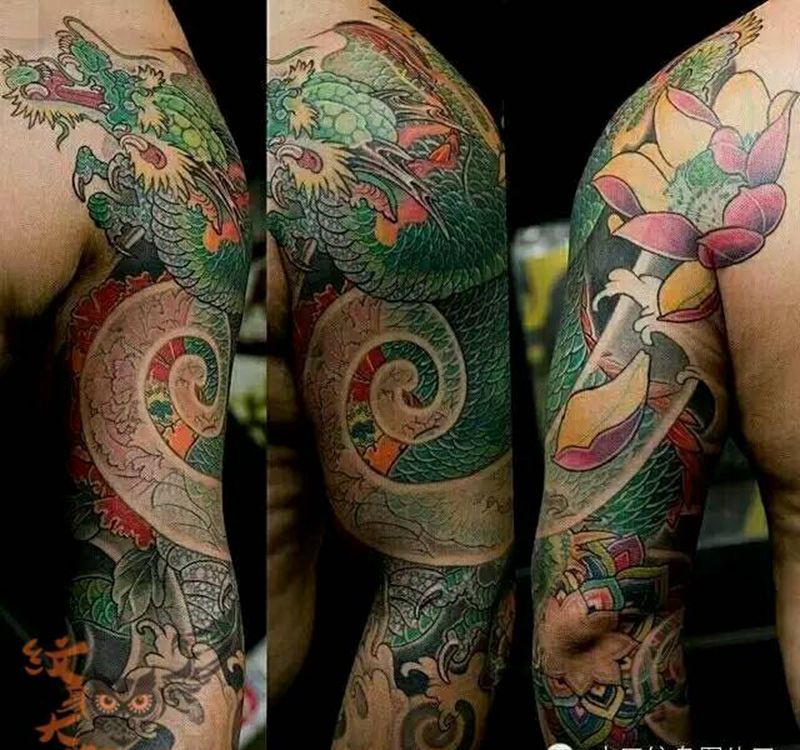 那些传统花臂!纹身图片_