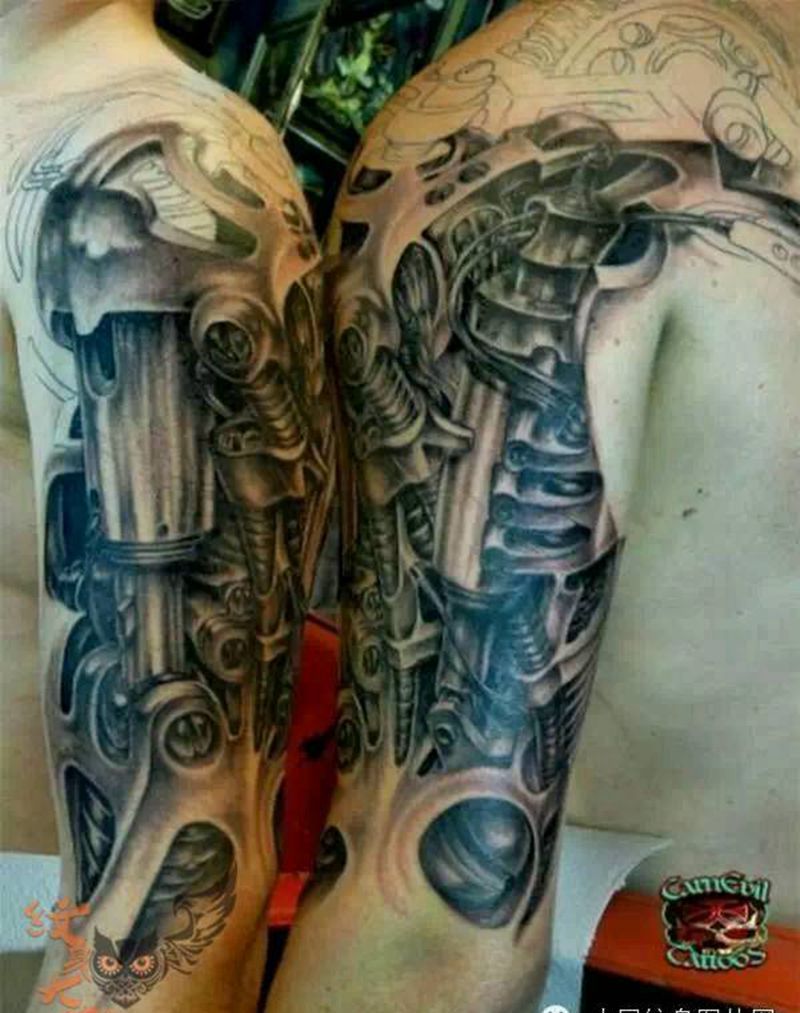 那些3D机械!纹身图片_
