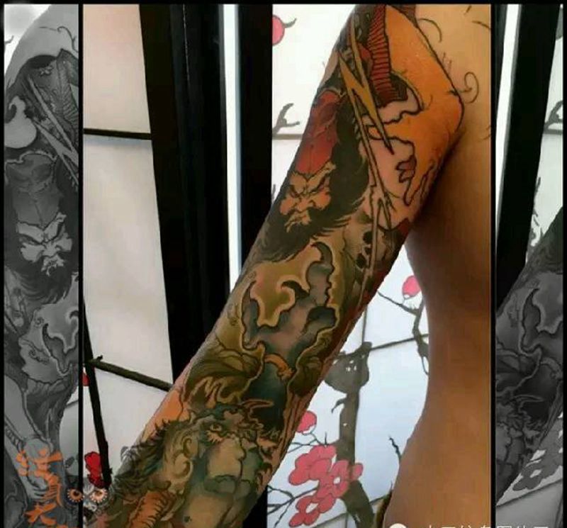 那些传统花臂！纹身图片_