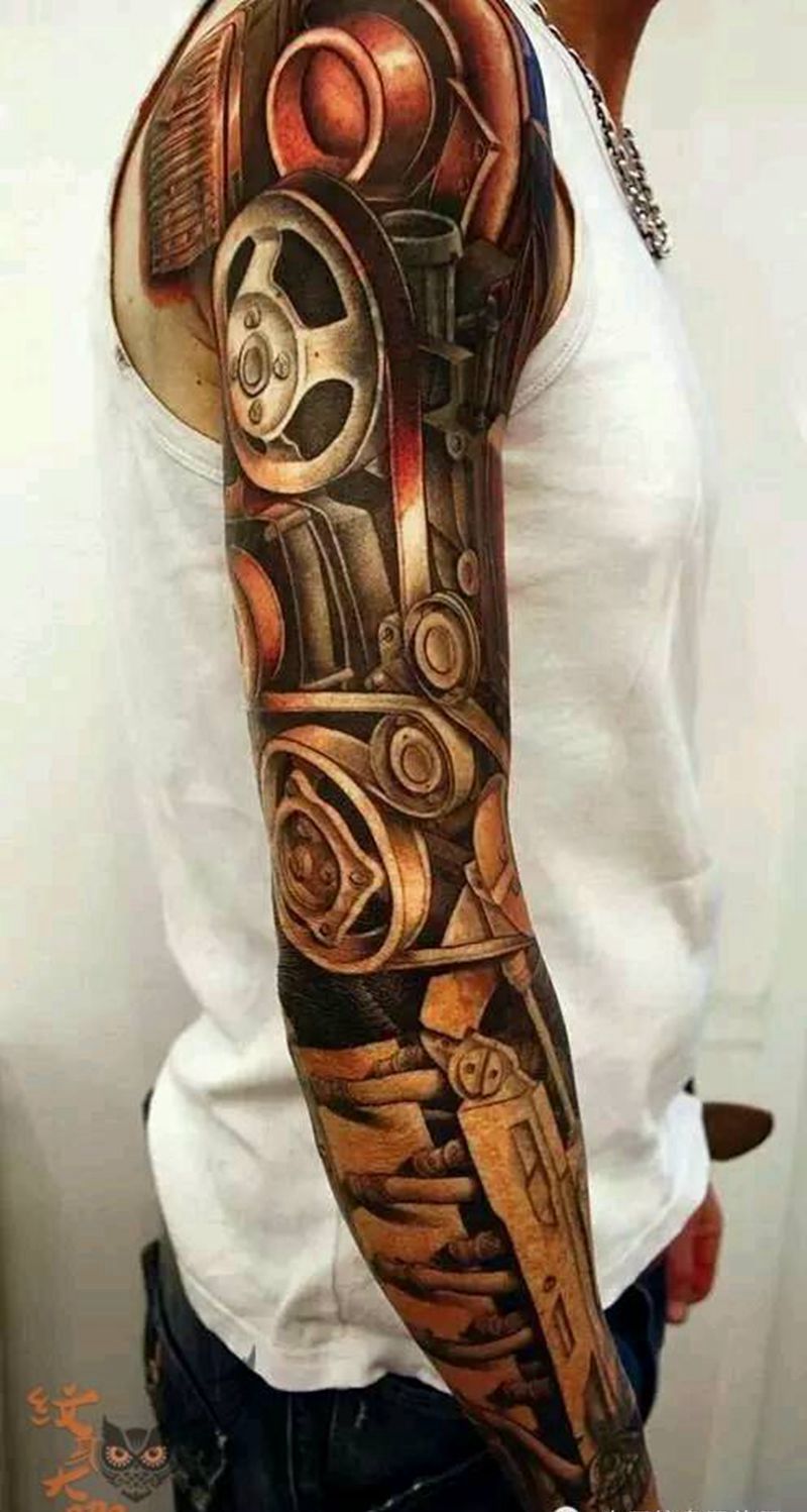 那些3D机械！纹身图片_