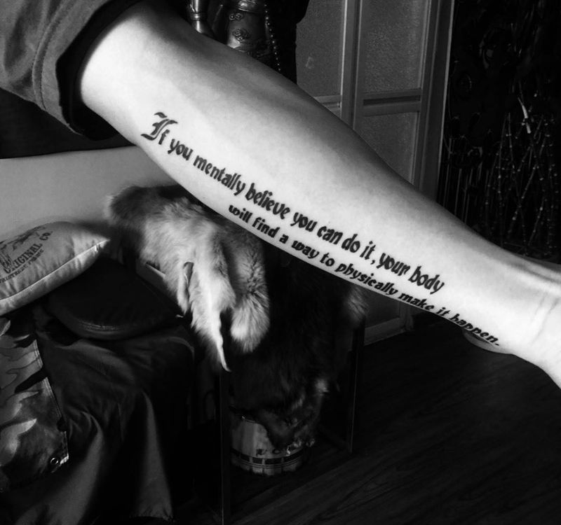 英文字符纹身图片_手臂欧美字符清新纹身图案