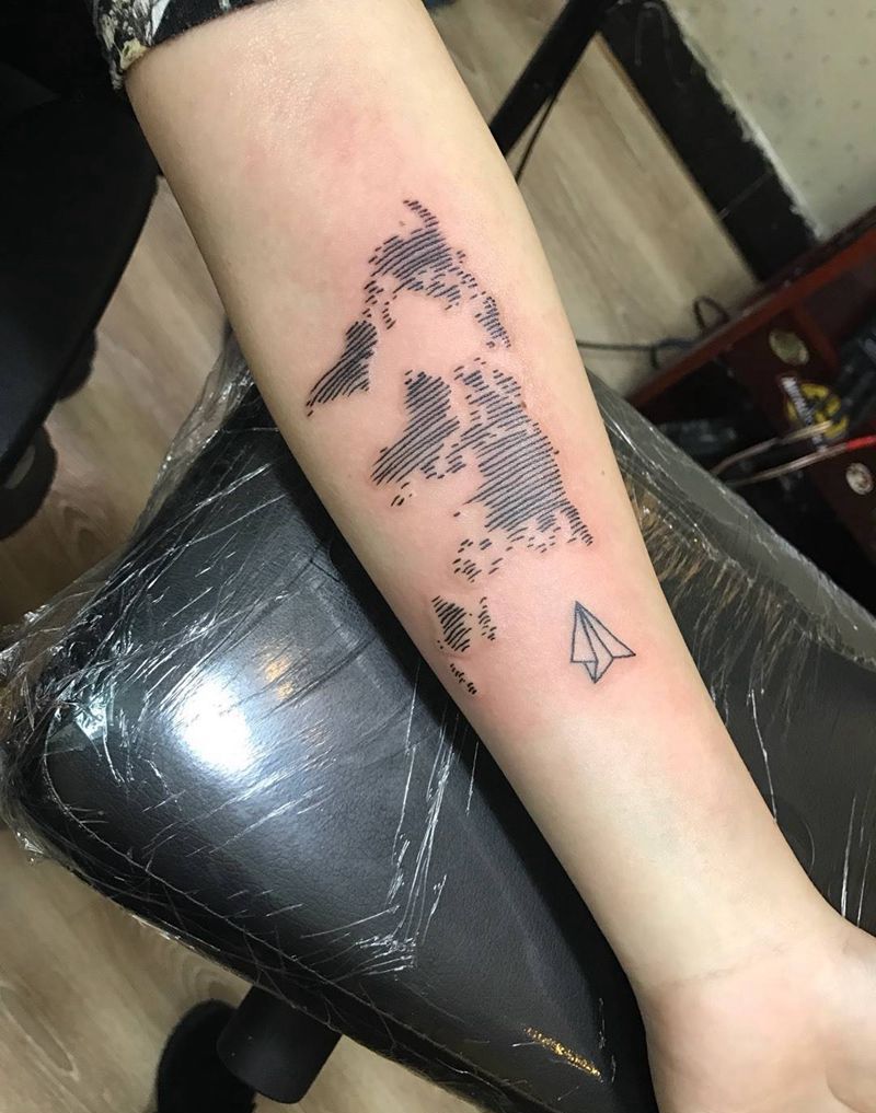 世界地图纹身图片_