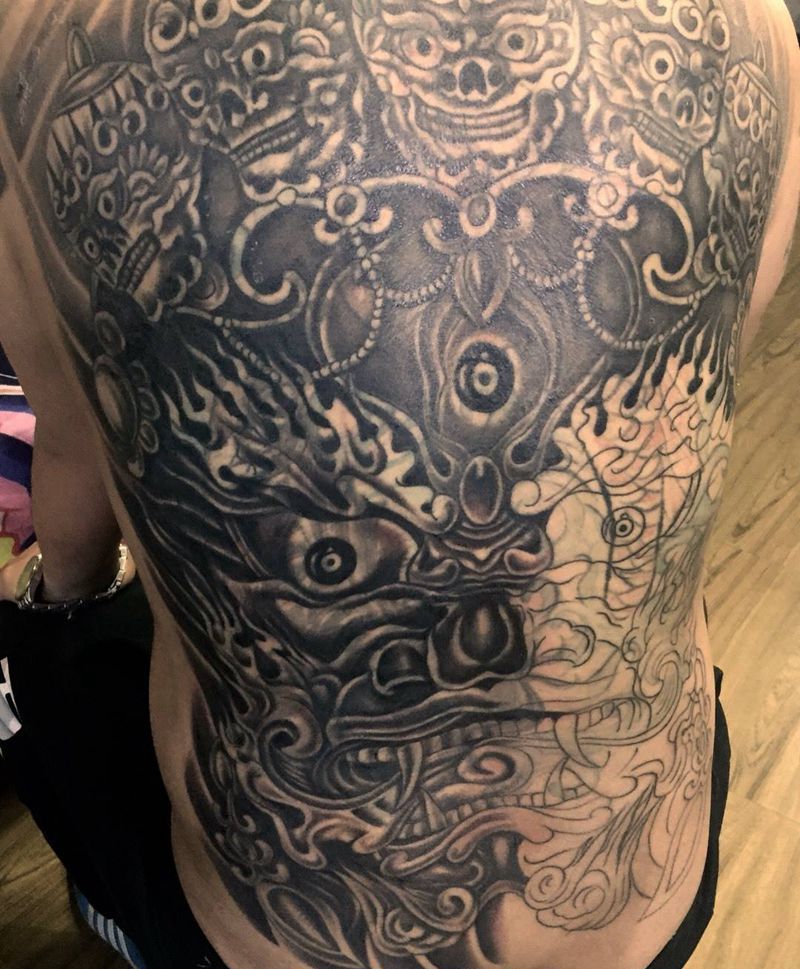 今日工作满背遮盖未完成下次继续纹身图片_背部传统人物宗教纹身图案