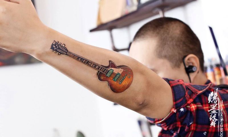 吉他纹身图片_