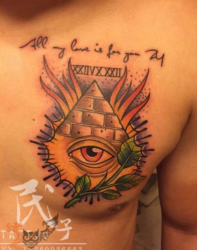 民子作品…纹身图片_成品腿部胸部欧美清新纹身图案