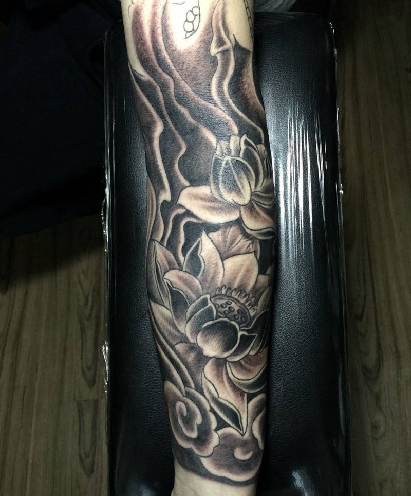 今日工作传统花臂纹身图片_