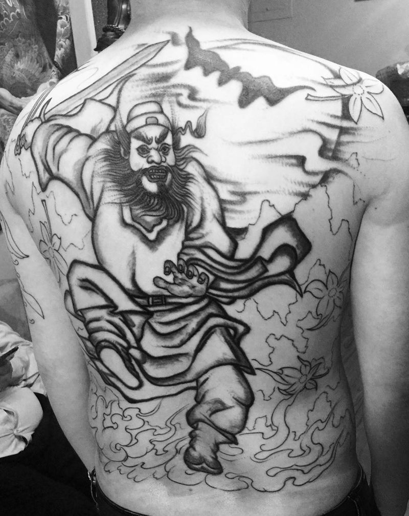 今日工作满背钟馗修改！纹身图片_