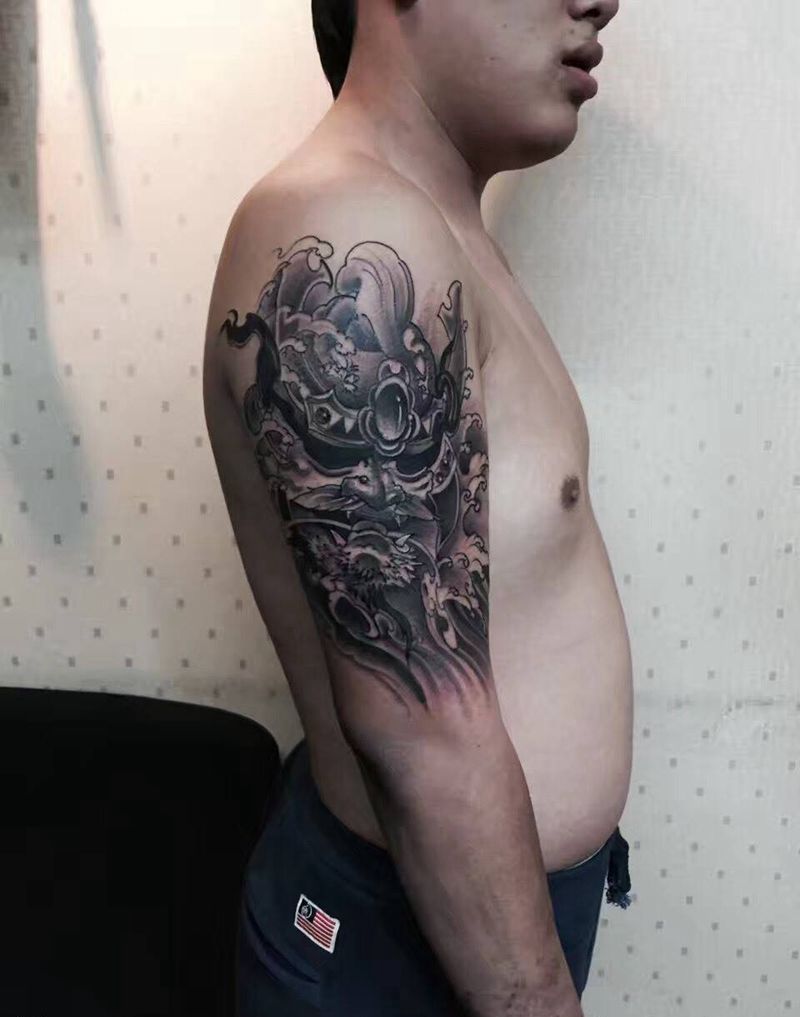鬼武士纹身图片_