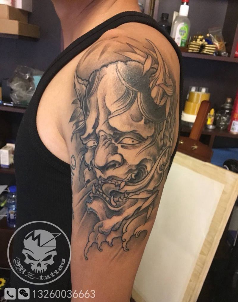 班若彩色底色恢复后纹身图片_