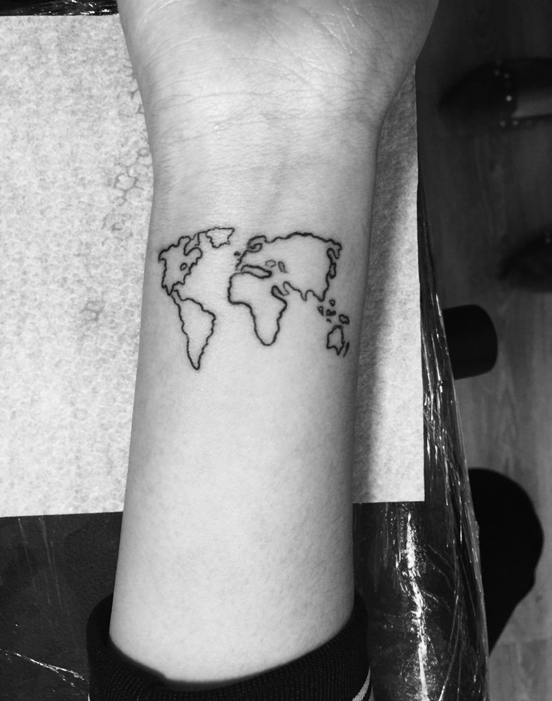 地图纹身图片_