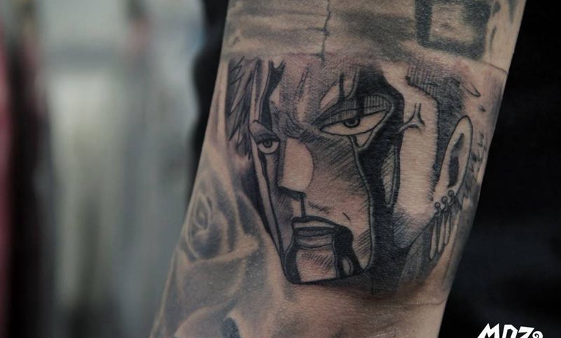 佐隆纹身图片_成品手臂欧美人物纹身图案