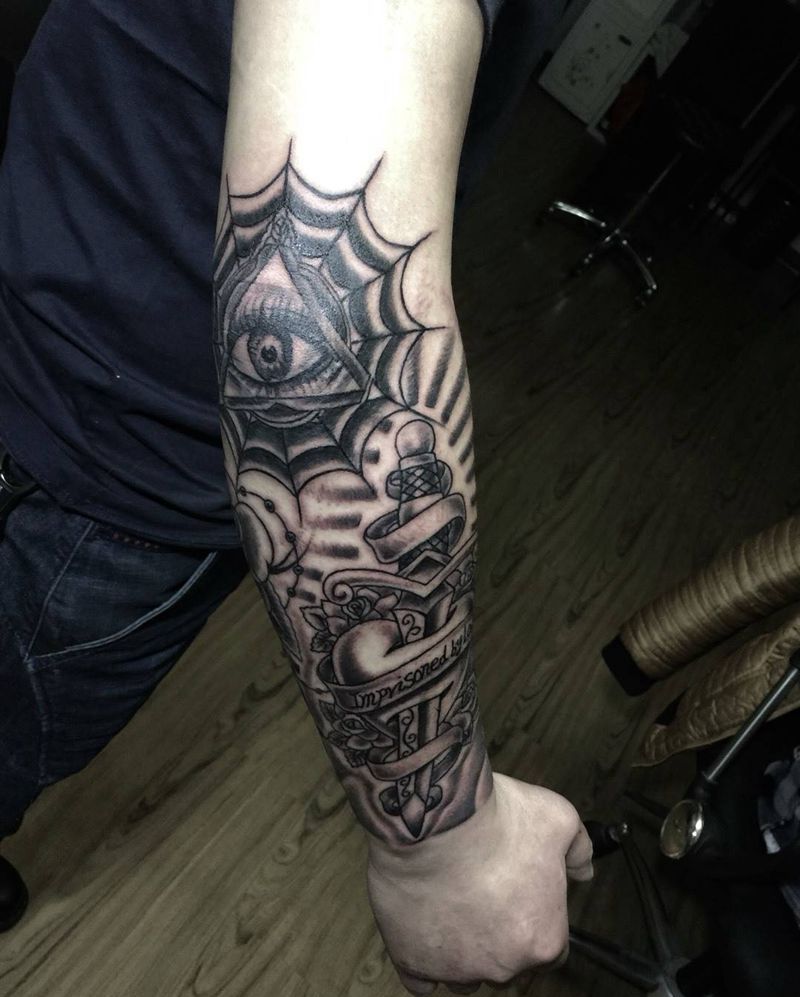 今日工作包小臂纹身图片_