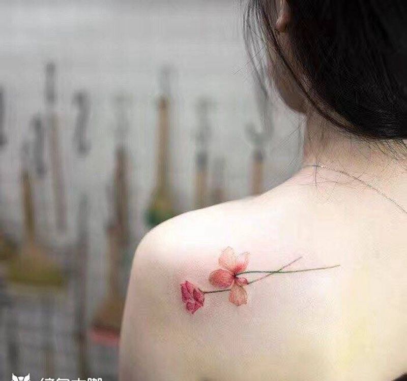 小清新走一波纹身图片_