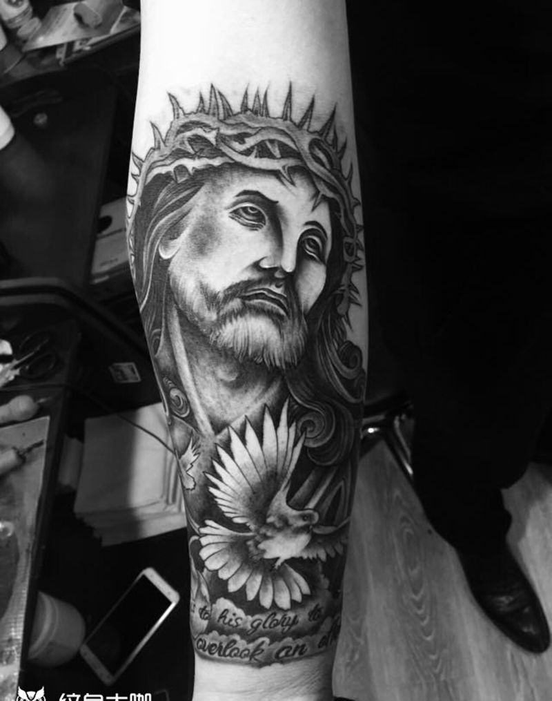 耶稣纹身图片_