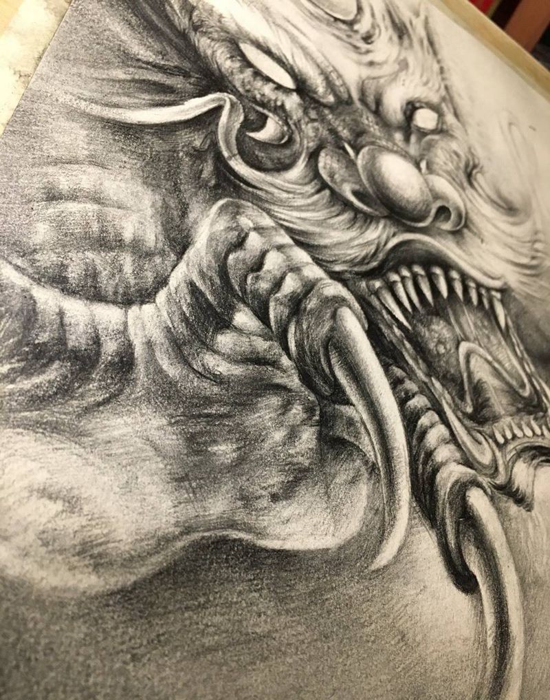 美术作品。局部纹身图片_