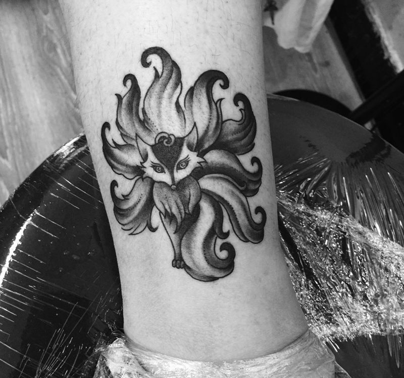 九尾狐纹身图片_