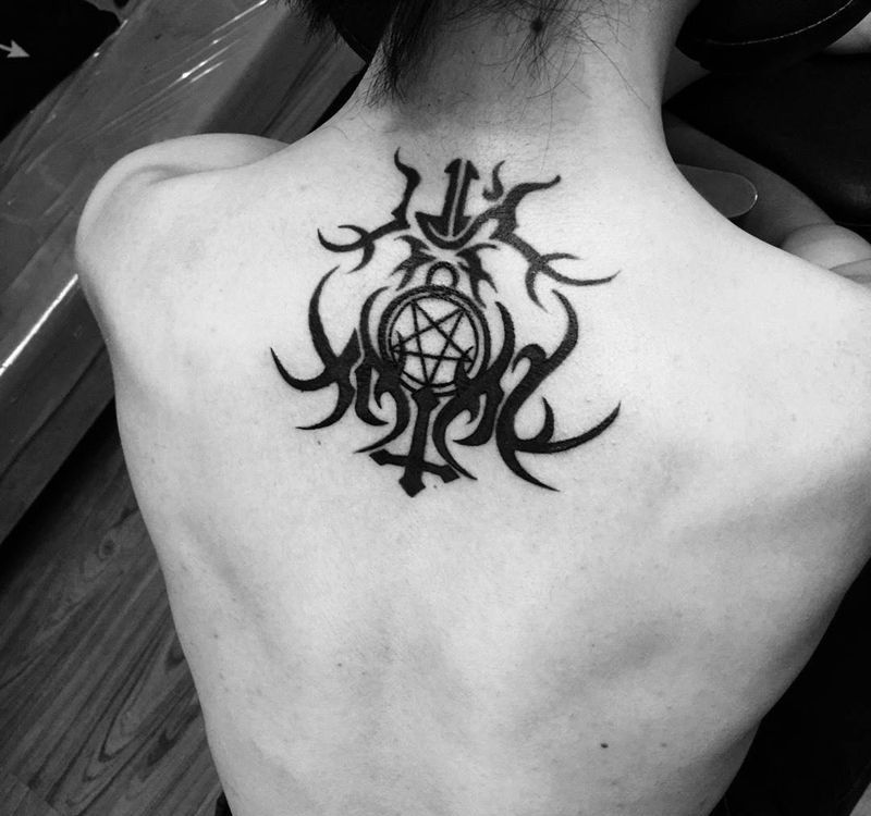 今日工作 撒旦纹身图片_