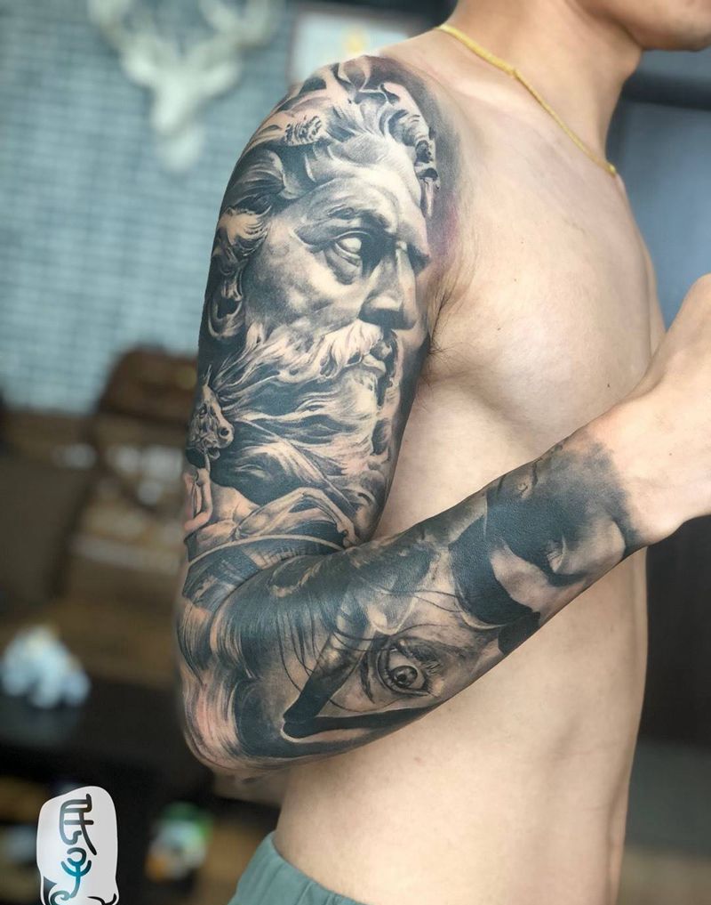 写实花臂纹身图片_手臂欧美写实纹身图案