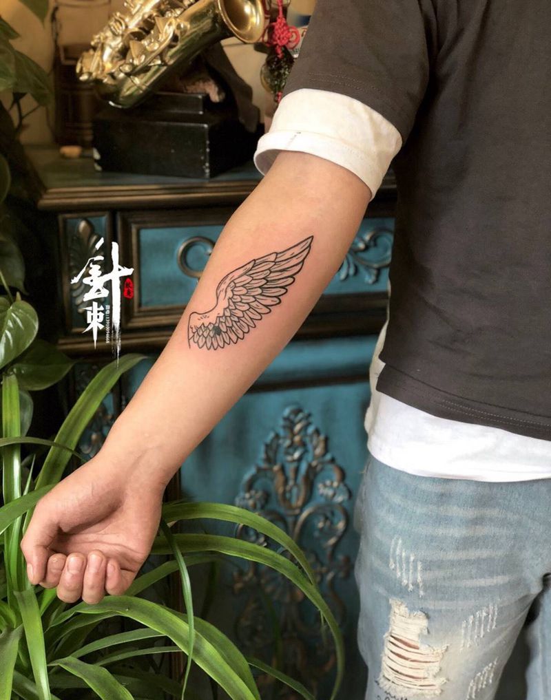 翅膀纹身图片_