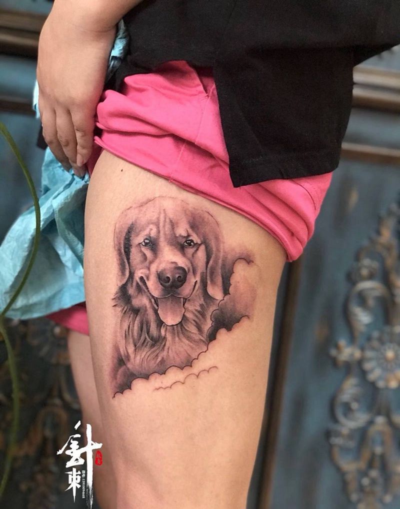 爱犬一只纹身图片_