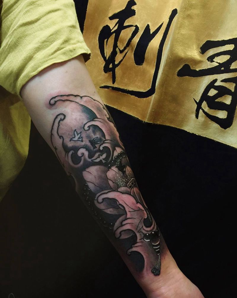 莲花纹身纹身图片_