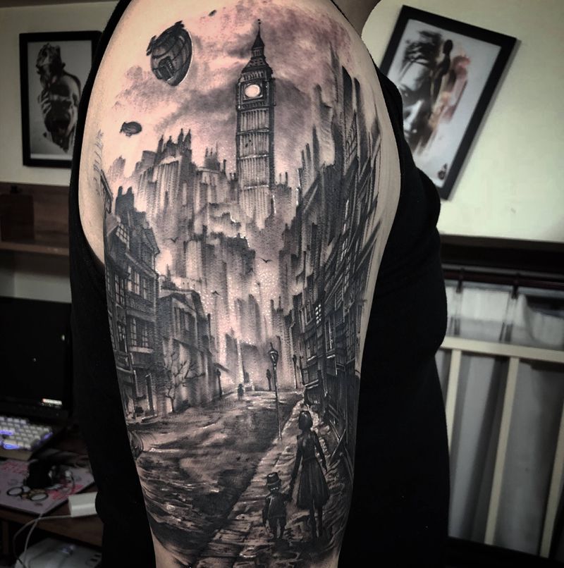 母爱纹身图片_手臂欧美写实纹身图案