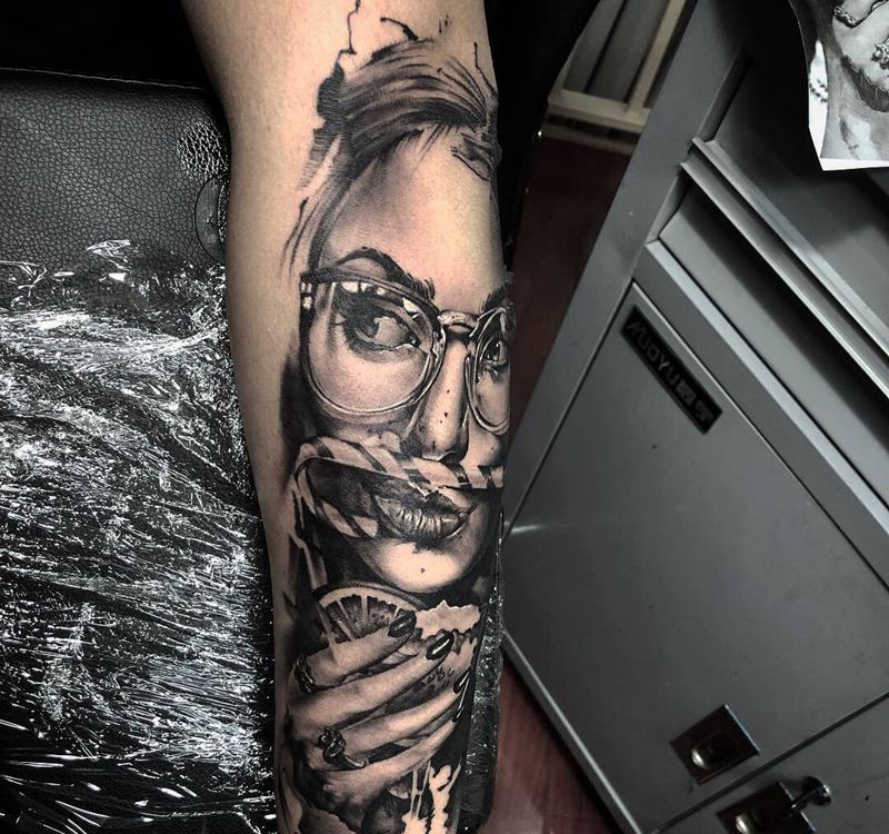 欧美写实纹身图片_手臂欧美写实人物纹身图案