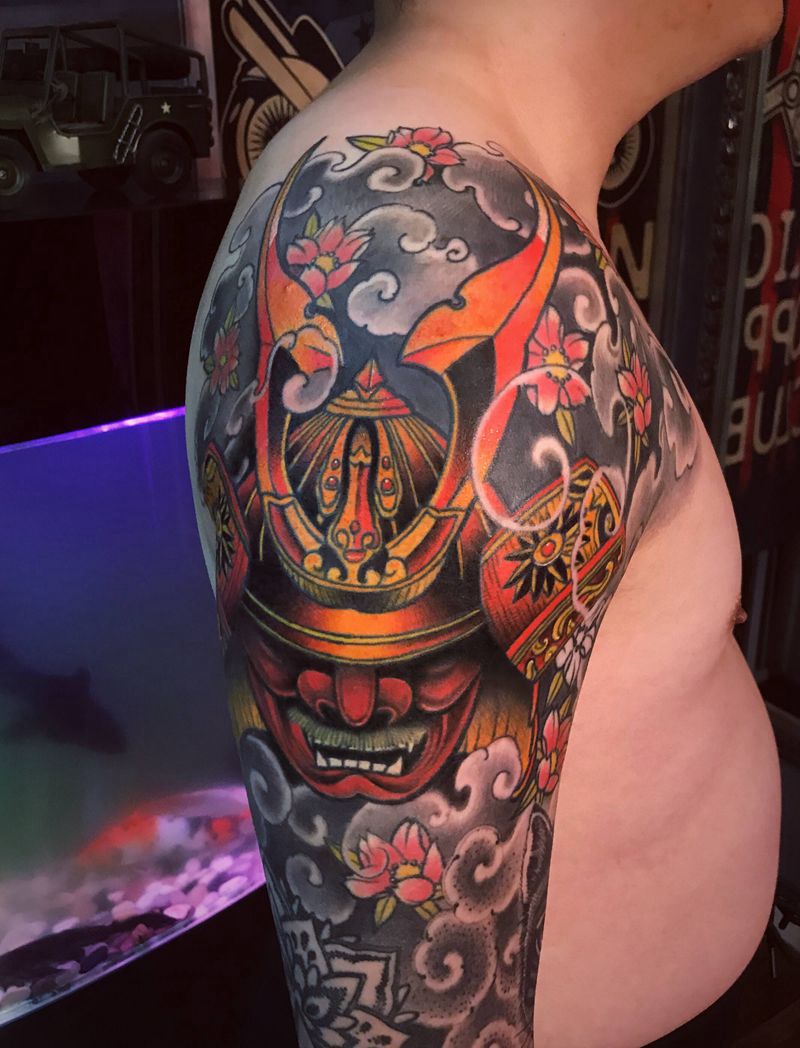 鬼武士纹身纹身图片_新传统纹身图案