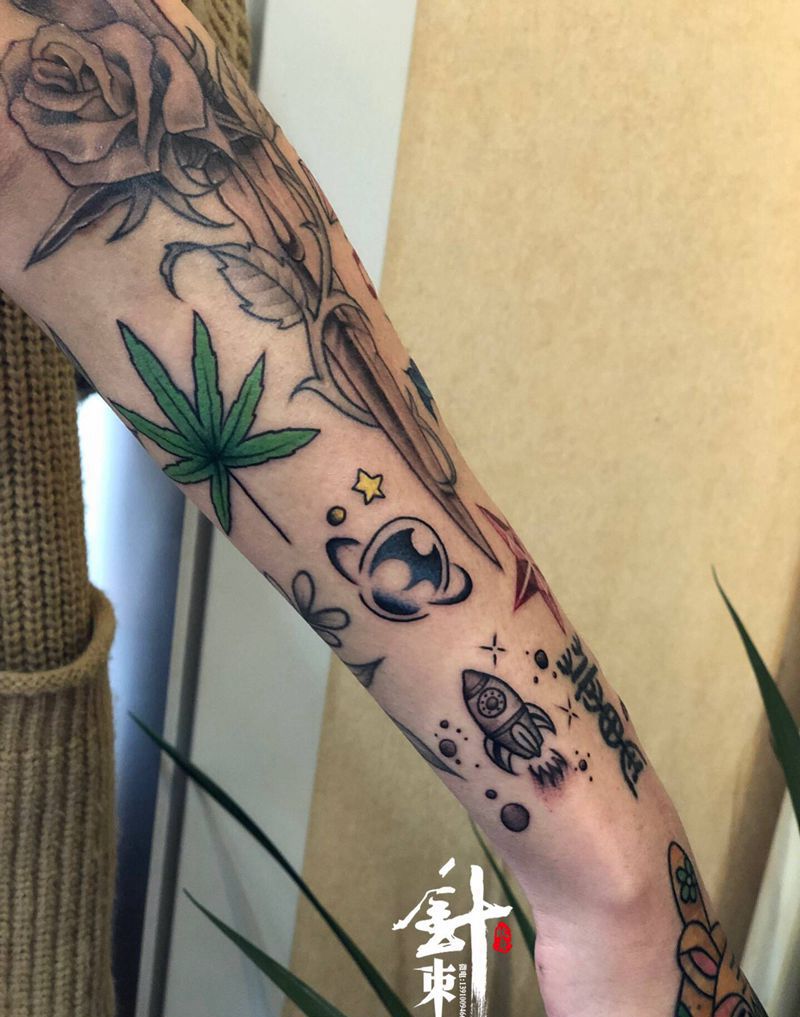 小图拼纹身图片_手臂纹身图案