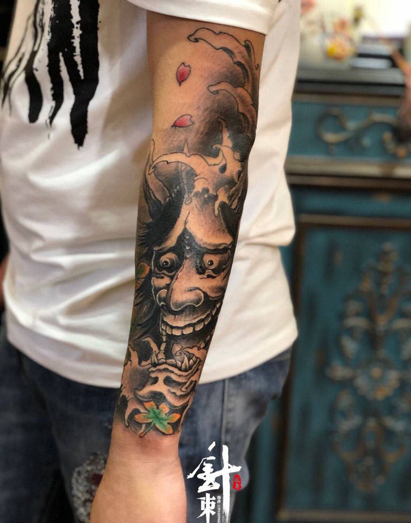 般若纹身图片_手臂新传统纹身图案