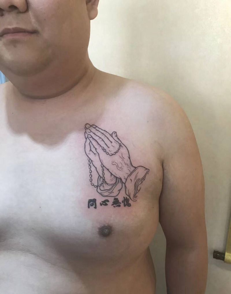 祈祷佛手纹身图片_