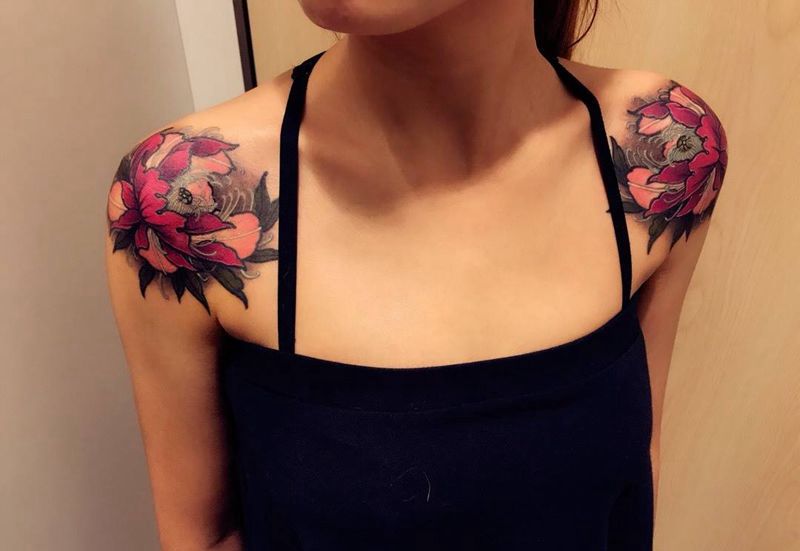 牡丹纹身纹身图片_