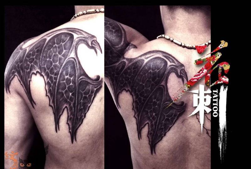 恶魔翅膀纹身图片_