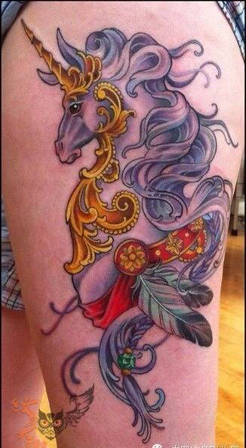 独角兽素材纹身图片_