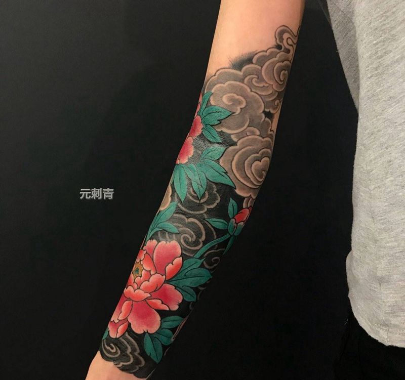 传统包小臂系列纹身图片_颈部新传统纹身图案