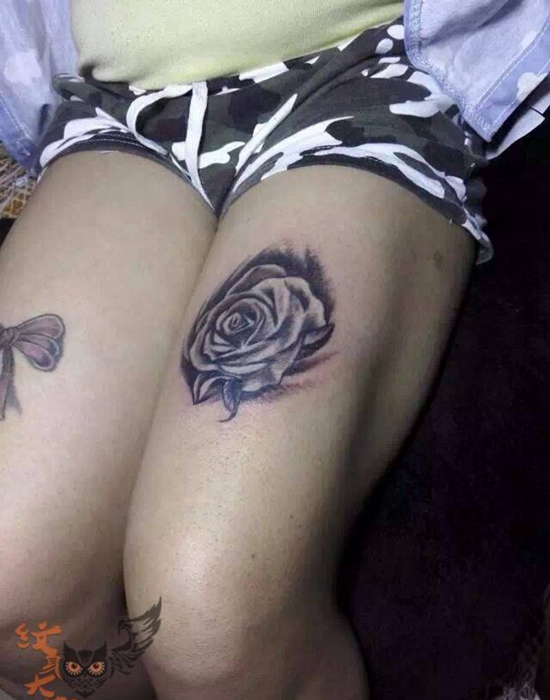 大腿纹身图片_
