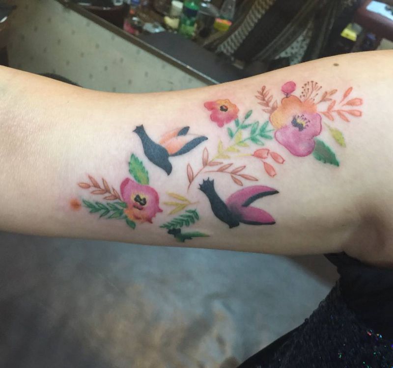 花鸟语纹身图片_