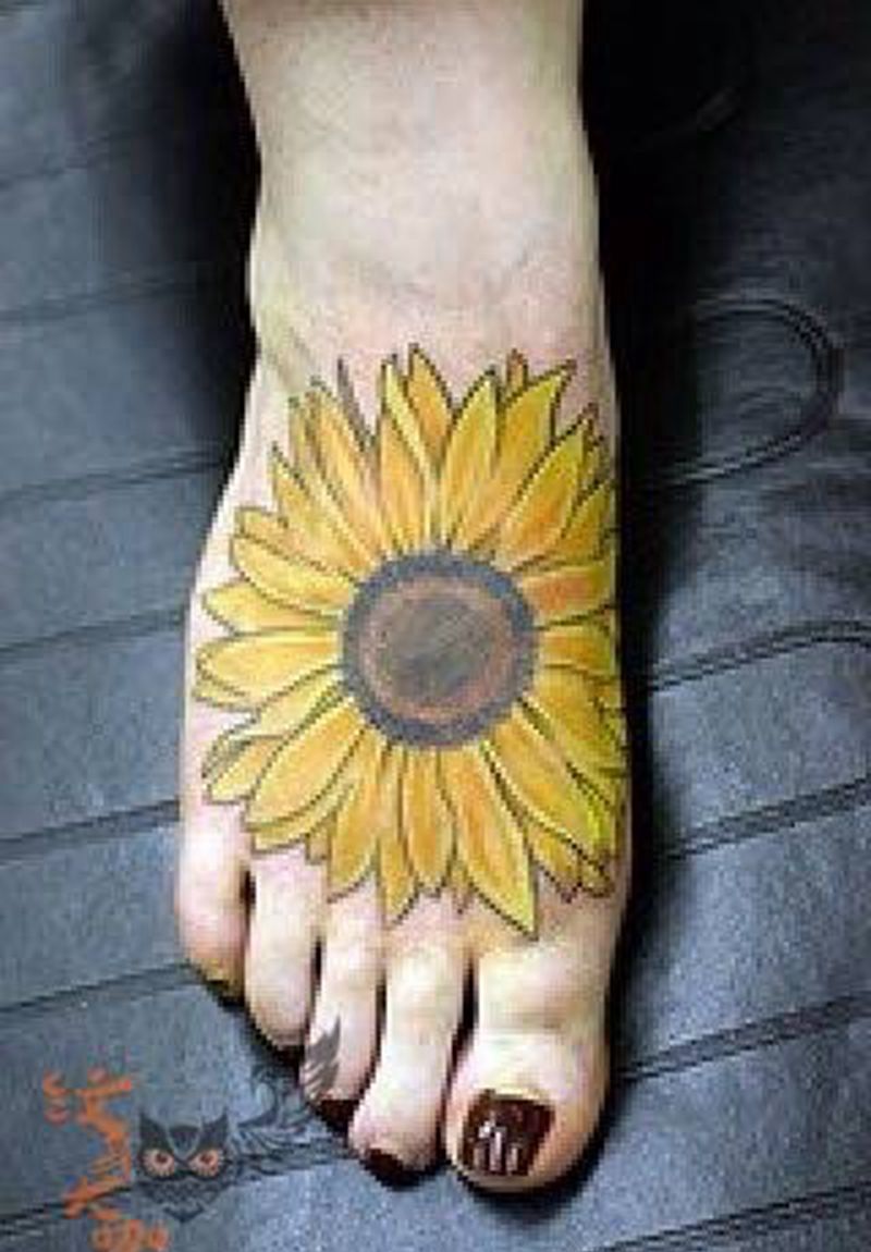 脚面纹身图片_