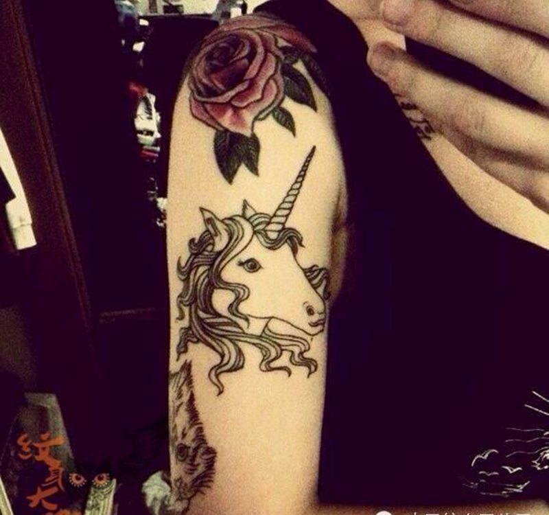 独角兽素材纹身图片_