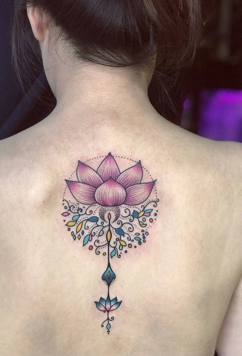 莲花纹身纹身图片_森木刺青纹身图案