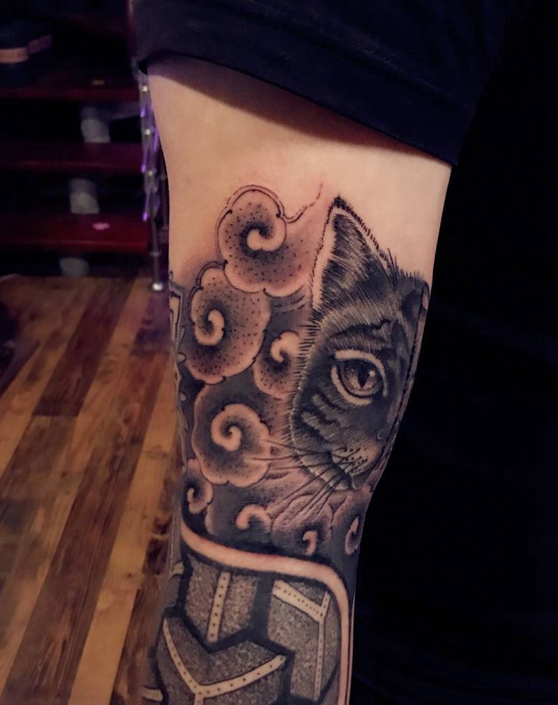 拼接花臂纹身图片_