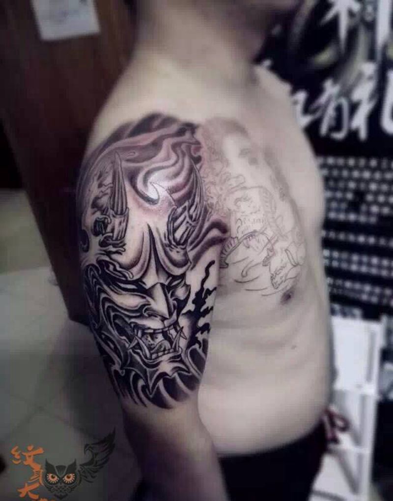 半甲（未完成）纹身图片_