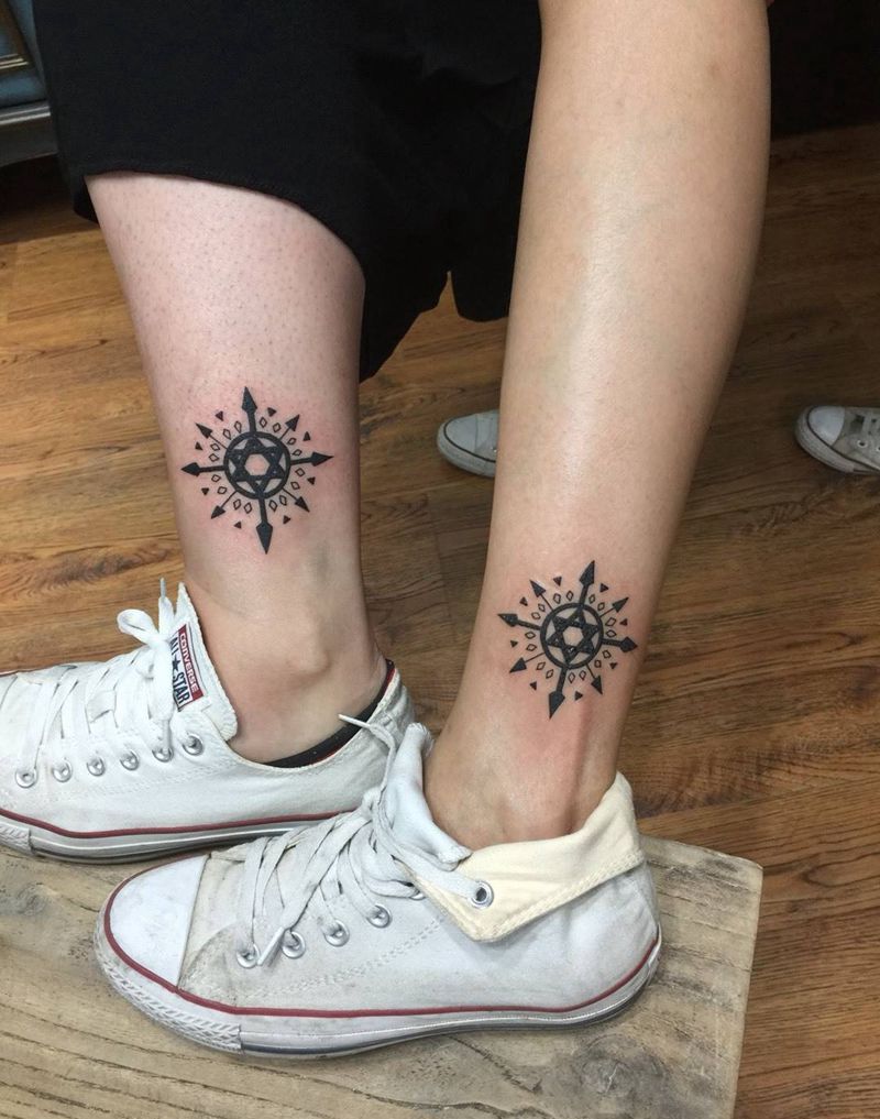 指南针纹身图片_